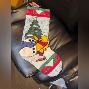 Christmas stocking‎ “Winnie the Pooh!” Needle point. Quilted NWT